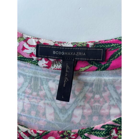 BCBGMAXAZRIA Ania Green Floral Print Dress Size Large - Picture 5 of 5